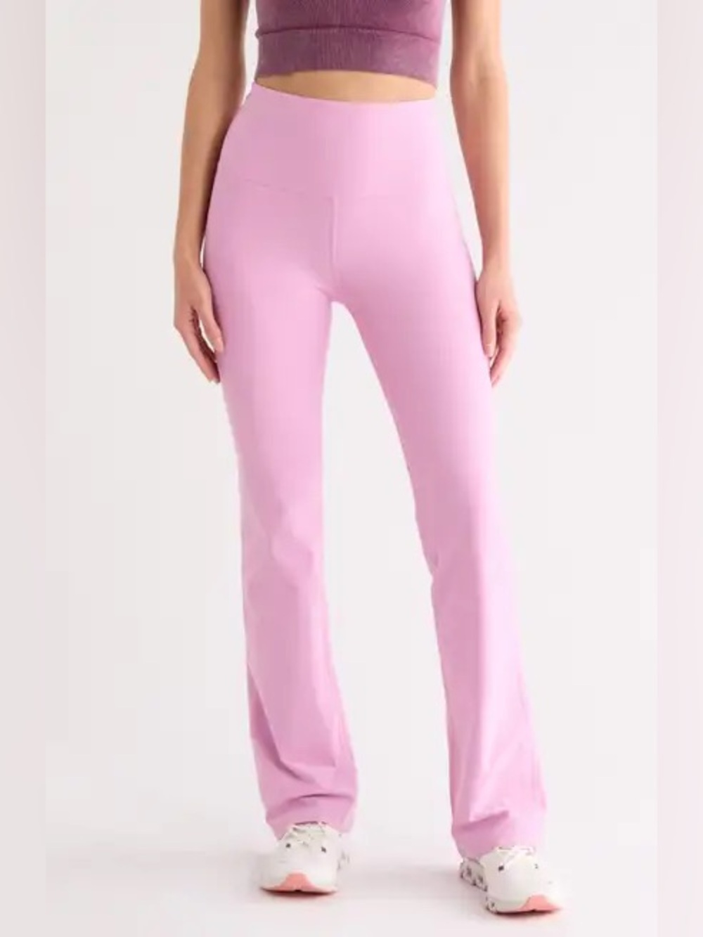 Beyond Yoga Practice Space Dye High Waist Pants Pink Haze Heather